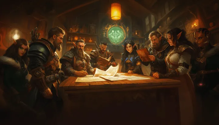 Des héros se retrouvant pour partager leurs expériences