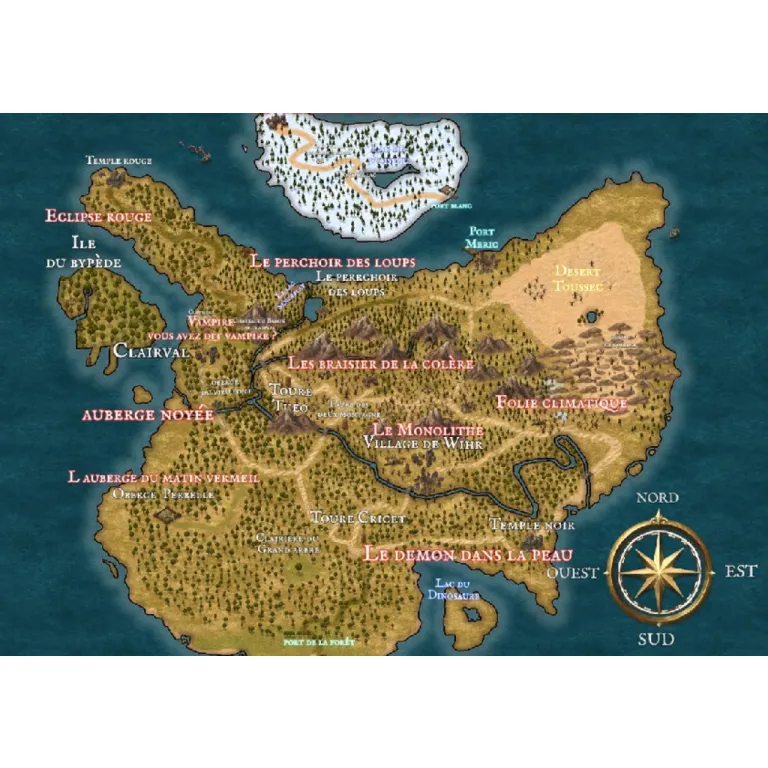 carte pour le mj avec le nom des histoir